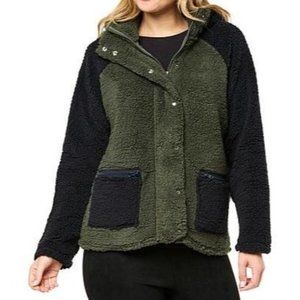 Lacey Chabert Comfy Chic Sherpa Jacket 804-103 Black Olive Large